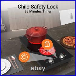 Electric Cooktop Drop-in 2 Burner Electric Stove Top Knob Control 2100W 120V Electric Cooktop Drop-in 2 Burner Electric Stove Top Knob Control 2100W 120V