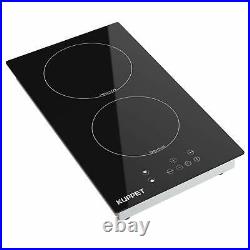 Electric Cooktop Induction Cooktop Vertical with 2 Burners & Munites Timer Black