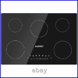 Electric Cooktop Vertical with 5 Burners Smoothtop with Minites Timer Black