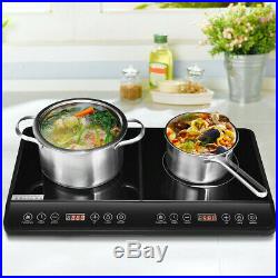 Electric Dual Digital Induction Cooker Ceramic Cooktop 1800W Countertop Burner