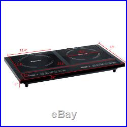 Electric Dual Induction Cooker Cooktop 1800W Countertop Double Burner Portable
