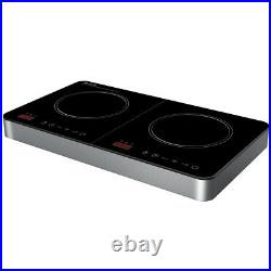 Electric Dual Induction Cooker Cooktop Hob 1800W Black Ceramic Glass Panel 120V
