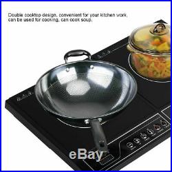 Electric Dual Induction Cooker Portable Cooktop Burner 2000W Temperature Control