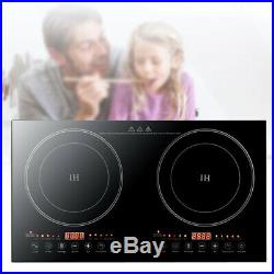 Electric Dual Induction Cooker Stove 1200W2 Hot Plate 2 Burner Cooktop With Timer