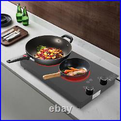 Electric Hob Cook Top Stove 110V Induction Cooktop 2 Burners Ceramic Cooktop