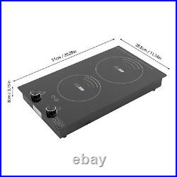 Electric Hob Cook Top Stove 110V Induction Cooktop 2 Burners Ceramic Cooktop