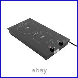 Electric Hob Cook Top Stove 110V Induction Cooktop 2 Burners Ceramic Cooktop