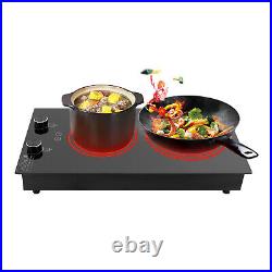 Electric Hob Cook Top Stove 110V Induction Cooktop 2 Burners Ceramic Cooktop