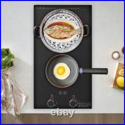 Electric Hob Cook Top Stove 110V Induction Cooktop 2 Burners Ceramic Cooktop