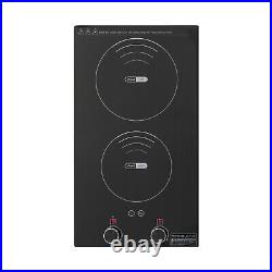 Electric Hob Cook Top Stove 110V Induction Cooktop 2 Burners Ceramic Cooktop