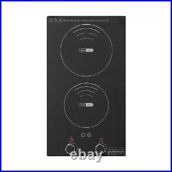 Electric Hob Cook Top Stove 110V Induction Cooktop 2 Burners Ceramic Cooktop