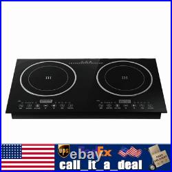 Electric Hob Cook Top Stove 110V Induction Cooktop 2 Burners Ceramic Cooktop USA