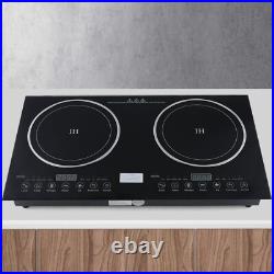 Electric Hob Cook Top Stove 110V Induction Cooktop 2 Burners Ceramic Cooktop USA