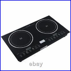 Electric Hob Cook Top Stove 110V Induction Cooktop 2 Burners Ceramic Cooktop USA