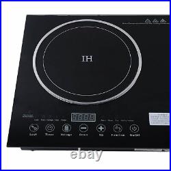 Electric Hob Cook Top Stove 110V Induction Cooktop 2 Burners Ceramic Cooktop USA