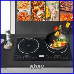 Electric Hob Cook Top Stove 110V Induction Cooktop 2 Burners Ceramic Cooktop USA
