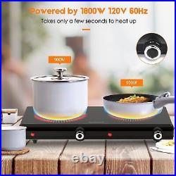 Electric Hot Plate for Cooking Infrared Double Burner 1800W Portable Elect