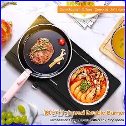 Electric Hot Plate for Cooking Infrared Double Burner 1800W Portable Elect