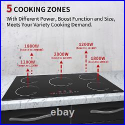 Electric Induction/Ceramic Cooktop Touch Control Built-In 2/4/5 Burner Stove Top