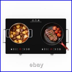 Electric Infrared Cooktop 120V, 4000W Portable 2 Burner Electric Stove Hot Plate