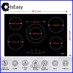 Electric Radiant Ceramic Cooktop Stove Top 5 Burner 30 Inch Built In Countertop