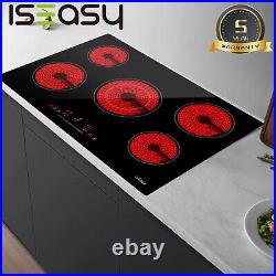 Electric Radiant Ceramic Cooktop Stove Top 5 Burner 30 Inch Built In Countertop