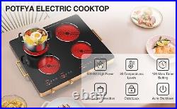 Electric Radiant Cooktop 4 Burner Portable Ceramic Stove Top Cooker 220V 6000W