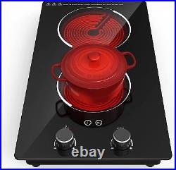 Electric Radiant Cooktop Built-in 2 Burner Ceramic Electric Stove Top 110V