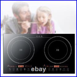 Electric Stove Dual Induction Cooktop Counter Top 2 Burner Digital Display 2400W