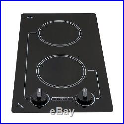 Electric Stove Top High Powered 2 Two Burners Cooktop Range Oven Kitchen Black