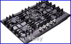 Elegant 30 Inch Gas Stove Top 5 Sealed Burners, LPG/NG Convertible Safety