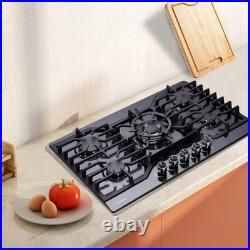 Elegant 30 Inch Gas Stove Top 5 Sealed Burners, LPG/NG Convertible Safety