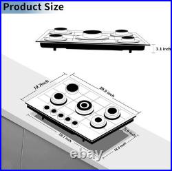 Elegant 30 Inch Gas Stove Top 5 Sealed Burners, LPG/NG Convertible Safety
