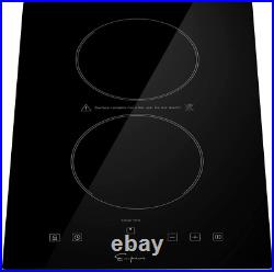 Empava 12 Inch Electric Induction Cooktop Smooth Surface with 2 Burners 120V, 12