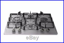 Empava 24 Stainless Steel 4 Italy Imported Sabaf Burners Stove Tops Gas Cooktop