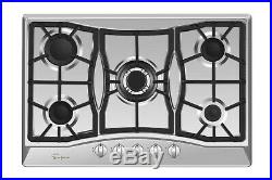 Empava 30 Gas Cooktop 5 Burners NG LPG Convertible Stove Stainless Steel #GC0A5