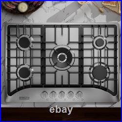 Empava 30-Inch Gas Cooktop, 5 Italian SABAF Burners, Stainless Steel