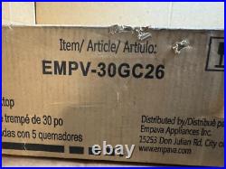 Empava 30 in. Built-In Gas Stove Cooktop 5 Burners Tempered Glass EMPV-30GC26