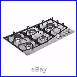 Empava 34 Stainless Steel Built-in 5 Burners Stove Gas Hob Fixed Cooktop, 4.33