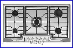 Empava 36 Cooktop 5 Burners Stainless Steel Propane Gas Convertible Stove GC818