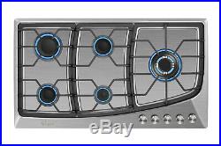Empava 36 Gas Stainless Steel Cooktop 5 Burners Cooking Built-in Stove #901