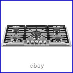 Empava 36 Recessed Gas Stove Cooktop with 5 Italy SABAF Silver