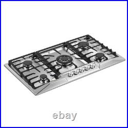 Empava 36 Recessed Gas Stove Cooktop with 5 Italy SABAF Silver