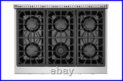 Empava 36 in. Slide-in Natural Gas Rangetop with 6 Burners in Stainless Steel