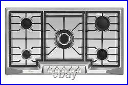 Empava 36 in Stainless Steel Gas Cooktop 5 Burners Cooker Built-in Stove #881