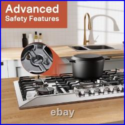 Empava 36 inch Gas Stove Cooktop 5 Italy Sabaf Burners Stainless Steel