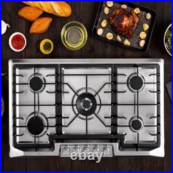 Empava 36 inch Gas Stove Cooktop 5 Italy Sabaf Burners Stainless Steel