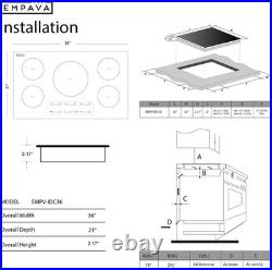 Empava Ease 36 Induction Cooktop 5 Burner, Drop-in, 9800W