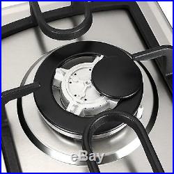 Euro Style 28 inch Stainless Steel 3 Burner Built-In Stove NG Gas Cooktop Cooker