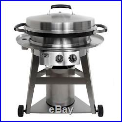 Evo Professional Wheeled Cart Gas BBQ Grill Cooktop with 2 Temperature Zones